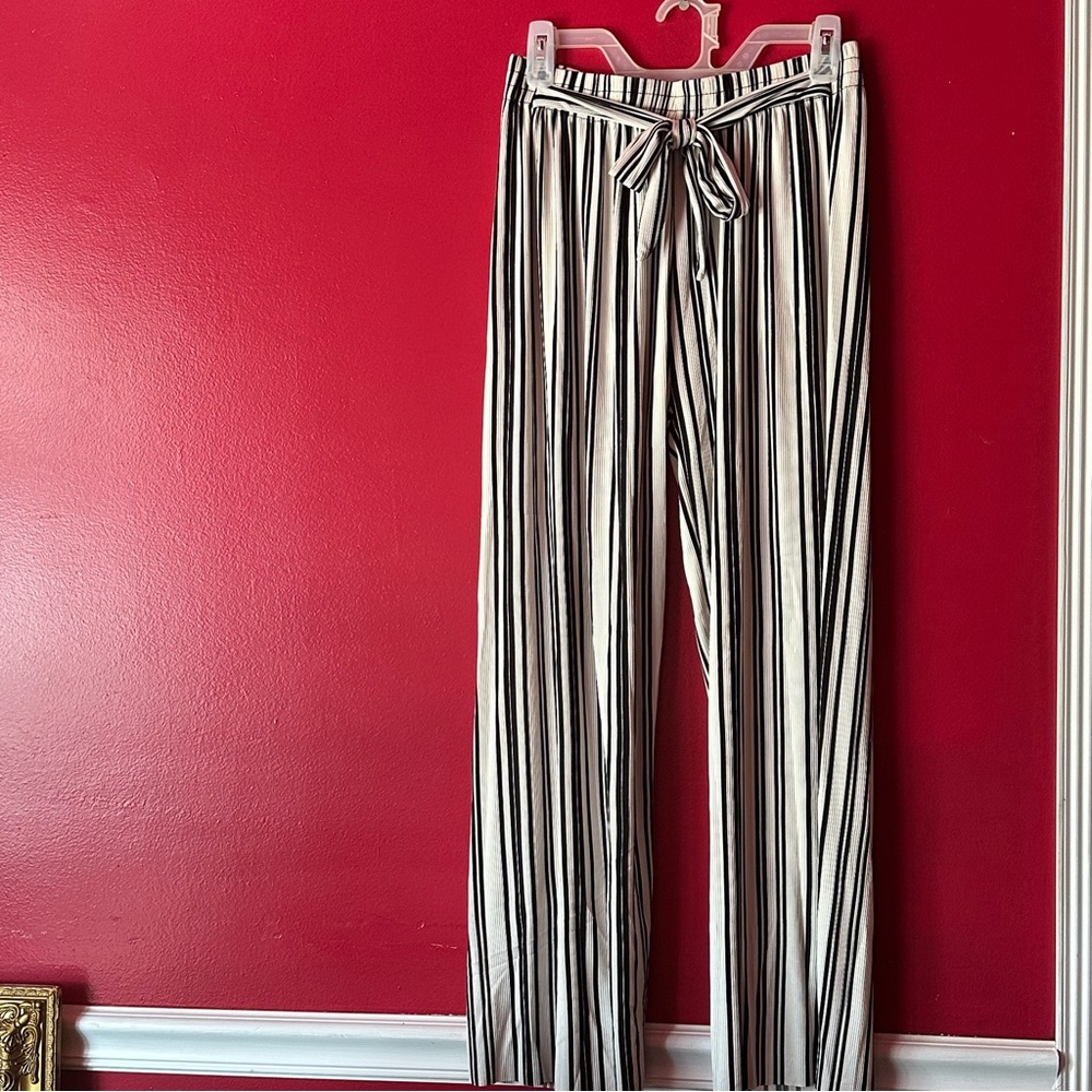 Striped Black and White Women's Pants